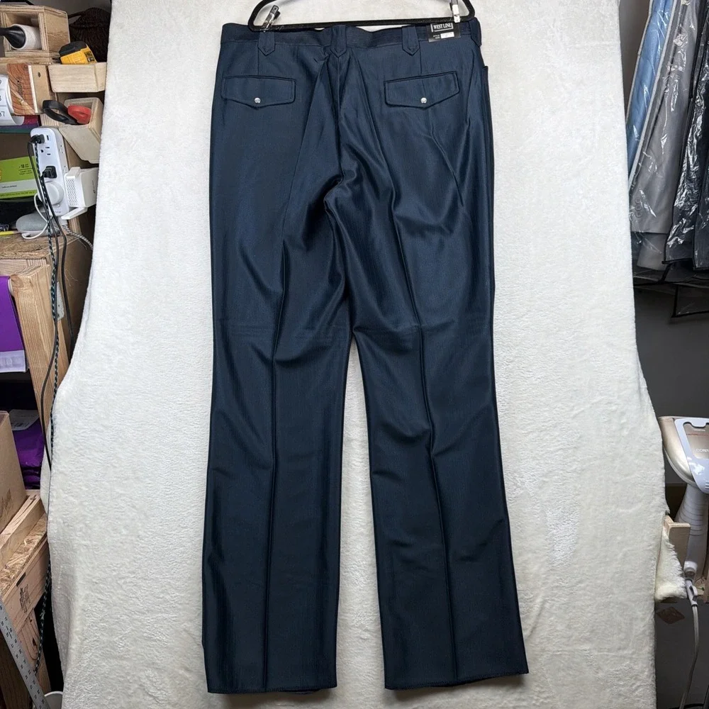 70s Vtg Westline Suit Mens 50/40 Blue Yellow Western Point Yoke Rockabilly